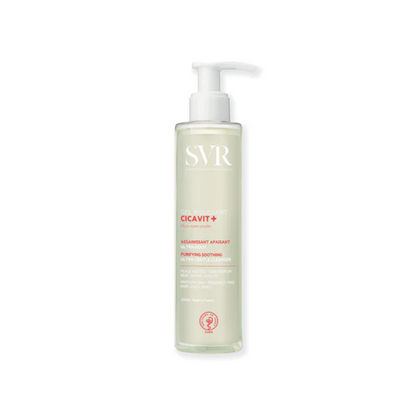 SVR Cicavit+ Gel Moussant 200ml – Gel nettoyant apaisant et réparateur pour peaux sensibles ou irritées – Disponible sur La Para du Lac, parapharmacie en ligne leader en Tunisie.