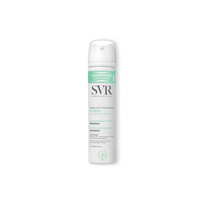 SVR Spirial Spray Anti-Transpirant – Déodorant 48h pour peaux sensibles – Disponible sur La Para du Lac, parapharmacie en ligne N°1 en Tunisie.