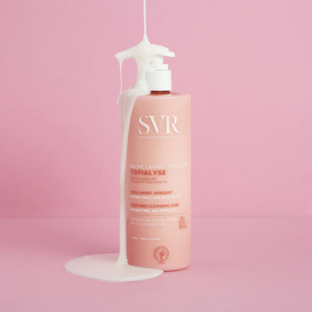 SVR Topialyse Baume Lavant – Soin lavant apaisant pour peaux sèches et atopiques – Disponible sur La Para du Lac, parapharmacie en ligne N°1 en Tunisie.