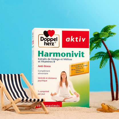 Complément anti-stress AKTIV Harmonivit – solution naturelle contre l’anxiété disponible sur laparadulac.com, parapharmacie Tunisie.

