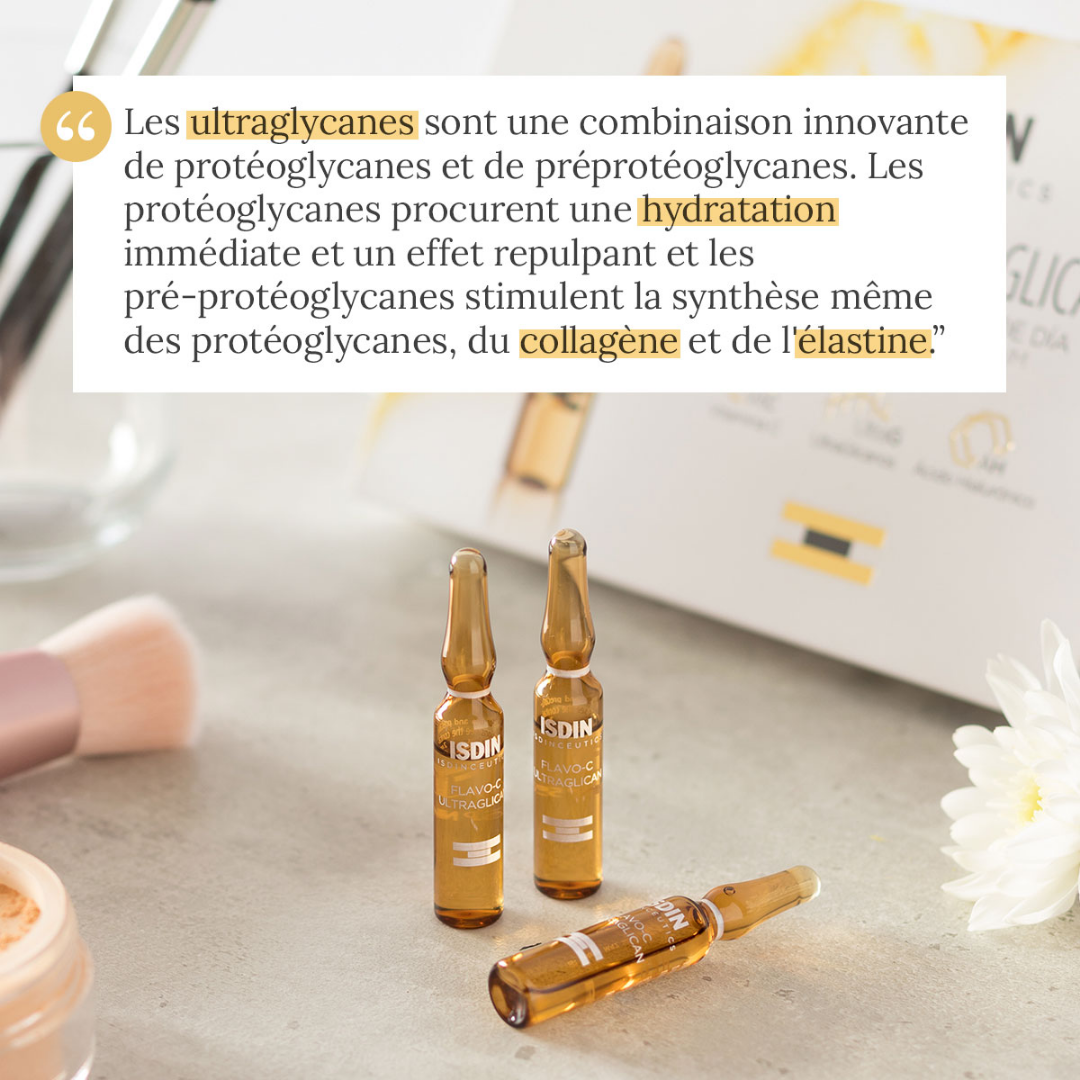 ISDIN ISDINCEUTICS Flavo-C Ultraglican 10 ampoules – Disponible sur laparadulac.com – Laparadulac Parapharmacie Tunisie.

