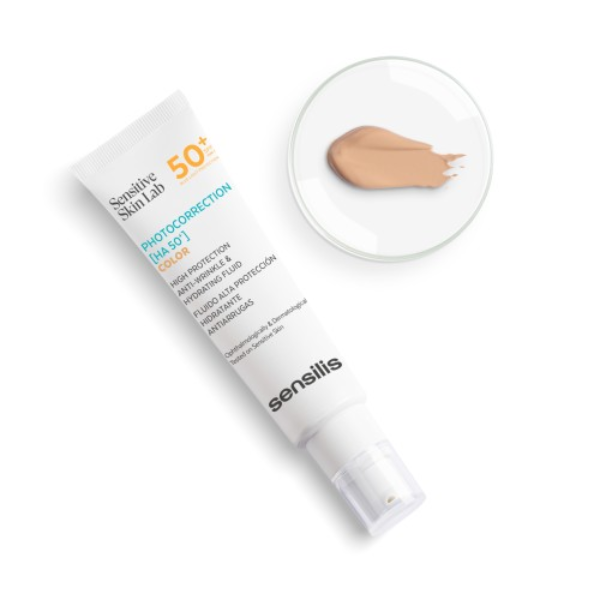 “Sensilis Photocorrection HA 50+ fluide teinté SPF50+ 50ml – soin anti-rides visage et protection solaire, parapharmacie Tunisie laparadulac.com”
