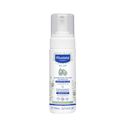 Shampoing mousse croûtes de lait Mustela bébé 150ml, en vente sur laparadulac.com, parapharmacie Tunisie.