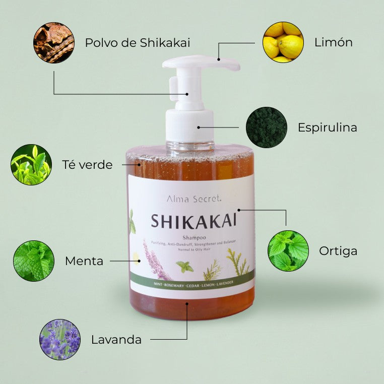 Flacon ALMA SECRET Shikakai shampooing naturel cheveux gras anti-pellicules et anti-chute