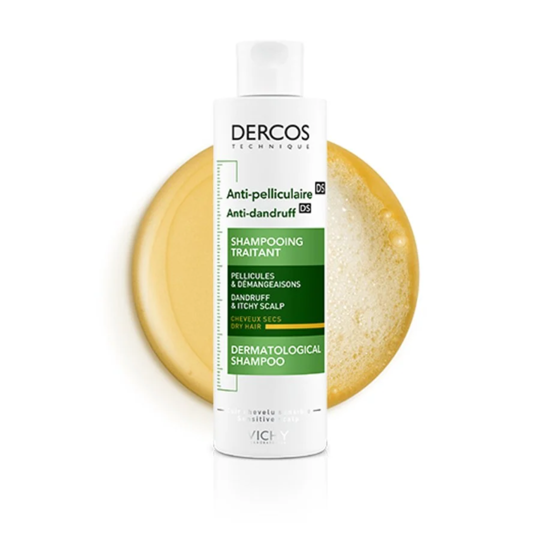 Shampooing Vichy Dercos Anti‑Pelliculaire pour cheveux secs sur laparadulac.com, parapharmacie Tunisie : soin traitant antipelliculaire et apaisant.
