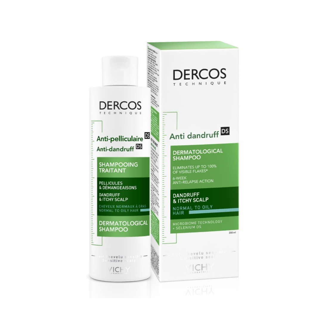 Shampooing antipelliculaire Vichy Dercos DS pour cheveux normaux disponible sur laparadulac.com, parapharmacie Tunisie spécialisée à Tunis.
