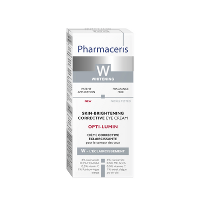 Crème contour des yeux Pharmaceris Opti-Lumin 15ml contre les cernes et taches disponible sur laparadulac.com, parapharmacie Tunisie – soin éclaircissant.

