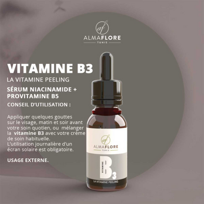 Sérum Niacinamide Almaflore – soin anti-imperfections pour peau nette, parapharmacie Tunisie.

