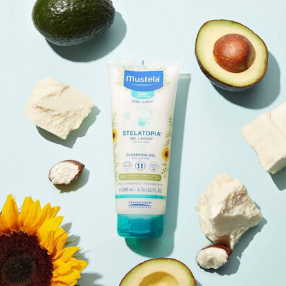 Gel lavant Stelatopia Mustela 200ml peaux sèches – laparadulac.com, parapharmacie Tunisie.