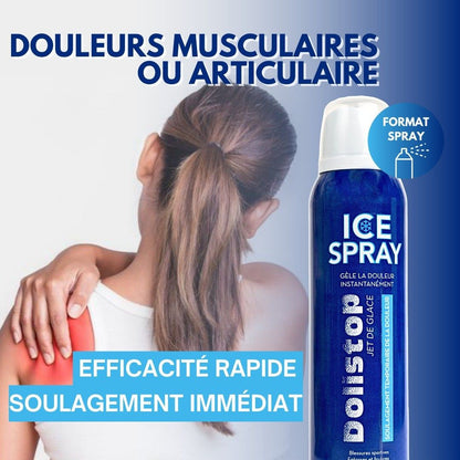 DOLISTOP Ice Spray 150ml effet froid pour douleurs musculaires disponible sur laparadulac.com, parapharmacie Tunisie.