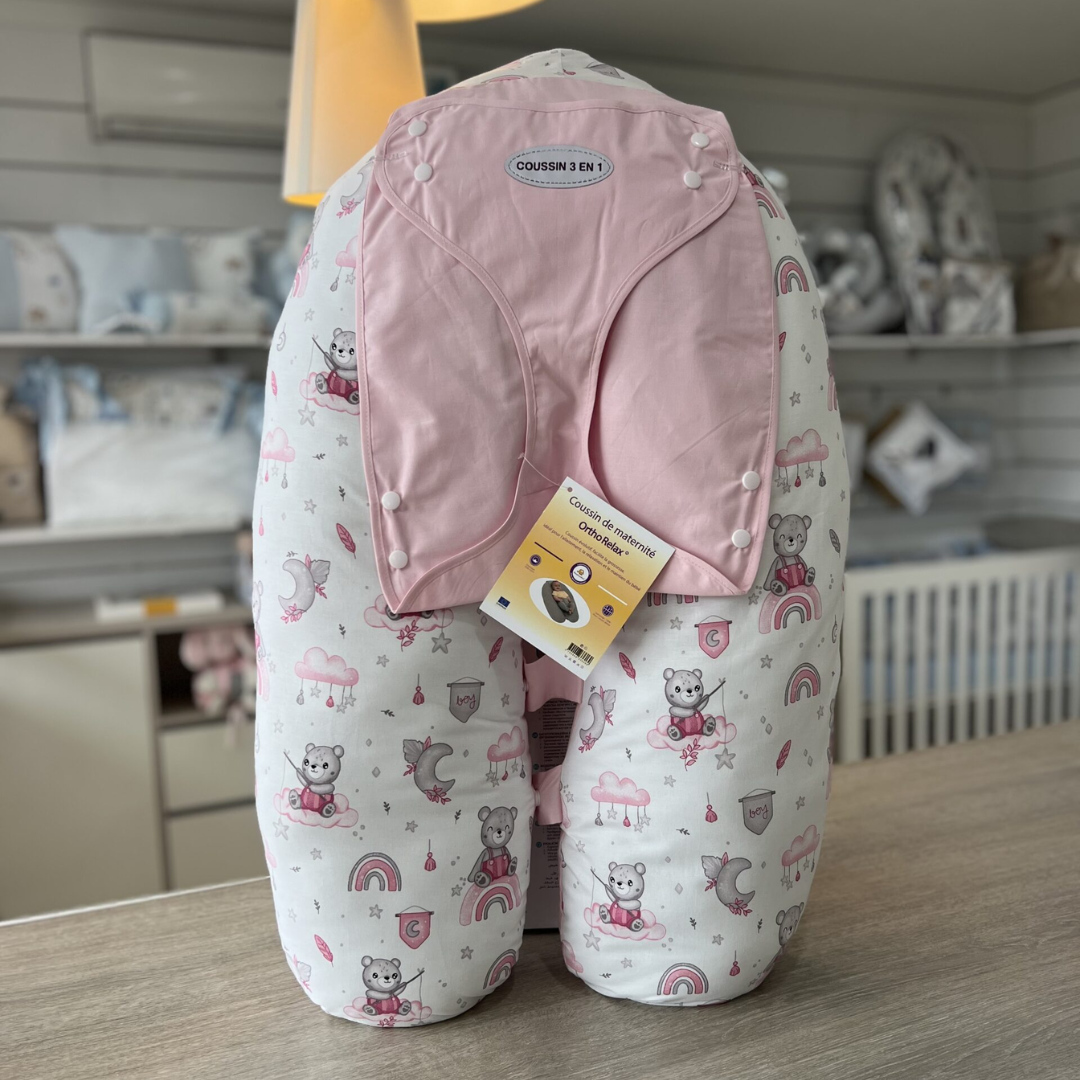 Roudoudou Coussin Relax sur laparadulac.com, parapharmacie Tunisie : coussin 3 en 1 pour grossesse, allaitement et transat bébé.