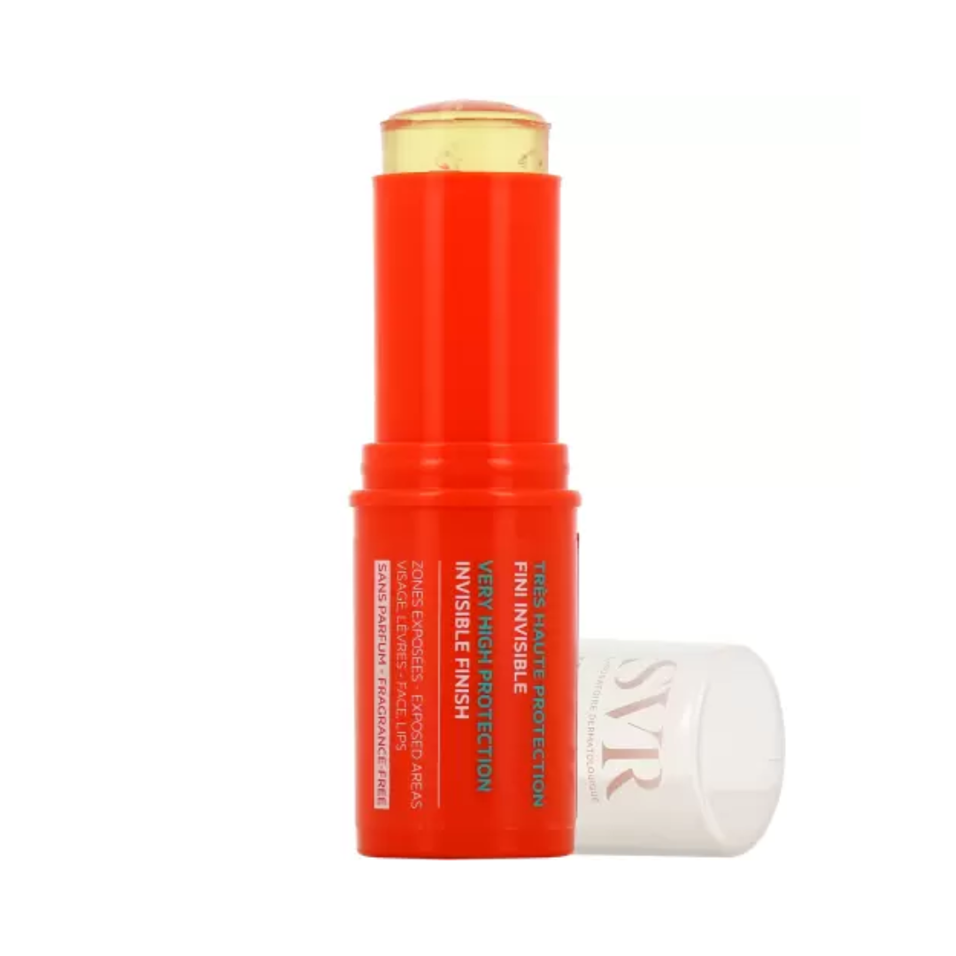 Stick solaire SPF50+ SVR disponible sur laparadulac.com – protection solaire visage et corps en parapharmacie Tunisie


