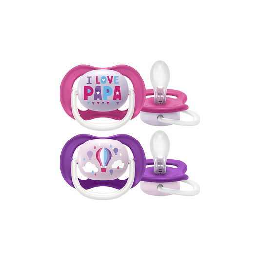 Sucettes Ultra Air Happy Avent 6-18M fille, avec ventilation optimale sur laparadulac.com, parapharmacie Tunisie.