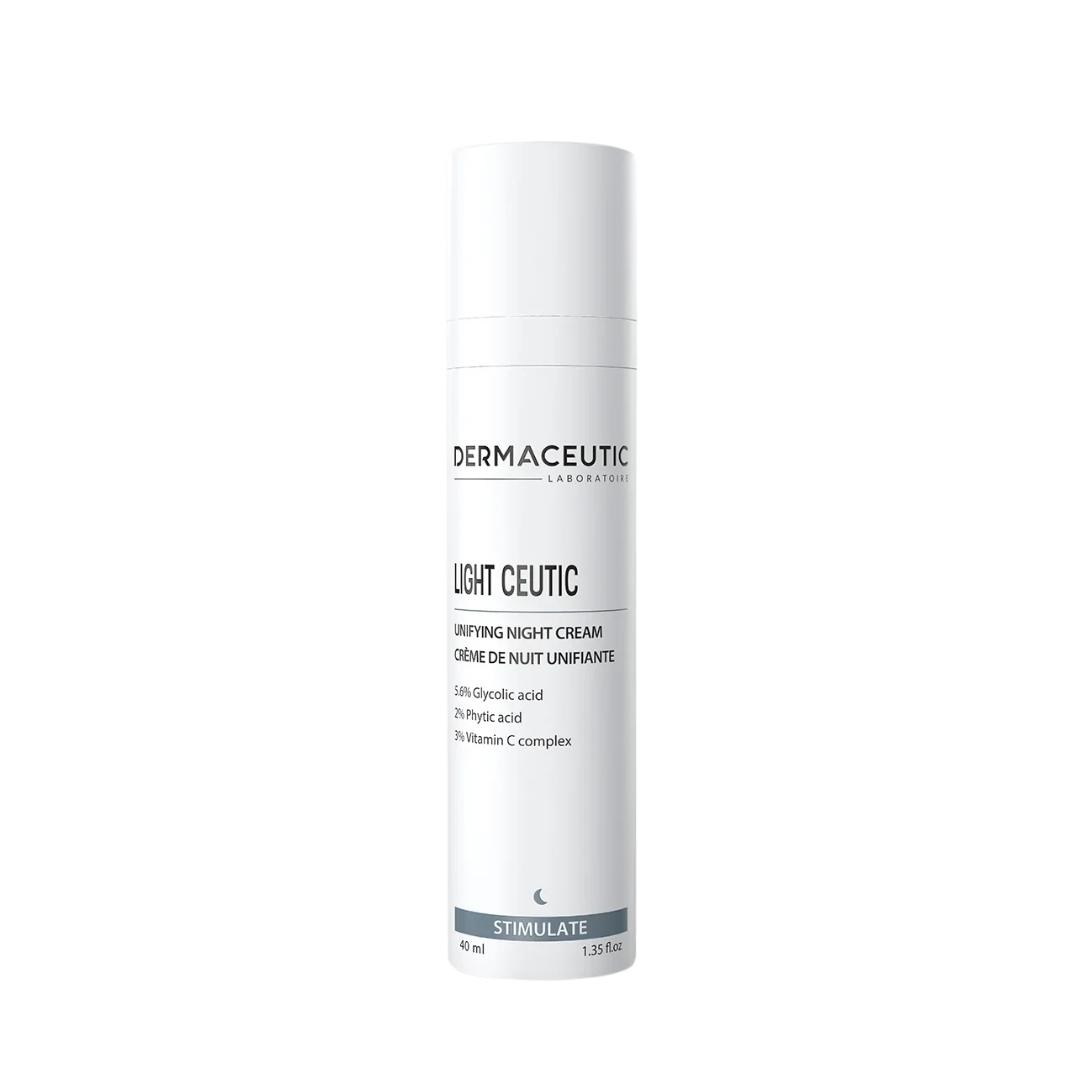 Crème de nuit Dermaceutic Light Ceutic 40ml en vente sur laparadulac.com, parapharmacie Tunisie – soin anti-taches et éclat du teint.

