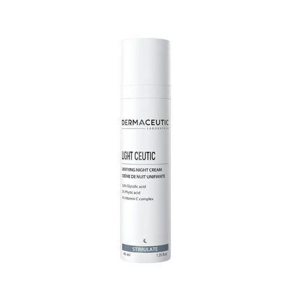 Crème de nuit Dermaceutic Light Ceutic 40ml en vente sur laparadulac.com, parapharmacie Tunisie – soin anti-taches et éclat du teint.


