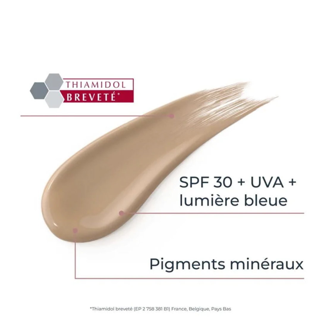 Texture crème jour Eucerin Anti-Pigment SPF30 – crème légère hydratante, routine anti-taches quotidienne, protège des UV et illumine le teint, disponible en Tunisie chez La Para du Lac, livraison à domicile.