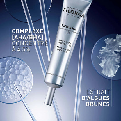 FILORGA SLEEP & PEEL Crème Micro-Peeling – Soin de nuit rénovateur visage sur laparadulac.com, parapharmacie en ligne en Tunisie