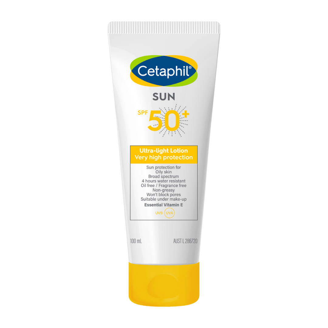 Lotion solaire Cetaphil SPF50+ visage et corps – parapharmacie Tunisie sur laparadulac.com
