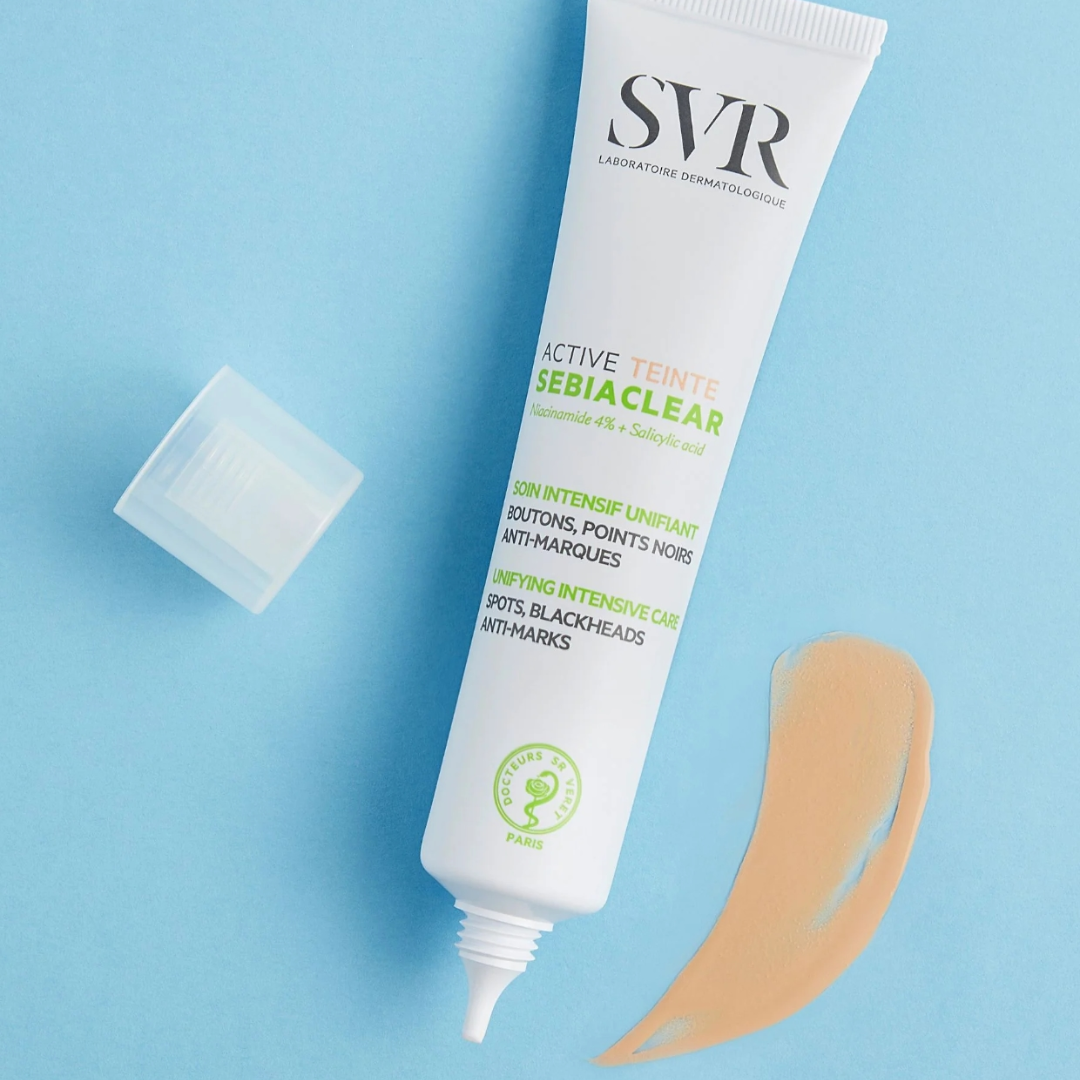 Soin teinté SVR Sebiaclear Active 40ml, en vente sur laparadulac.com – parapharmacie Tunisie pour camoufler et traiter les imperfections. SVR Tunisie. 

