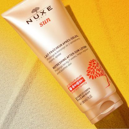 NUXE Lait après-soleil hydratant disponible sur laparadulac.com – soin visage & corps parapharmacie Tunisie après bronzage

