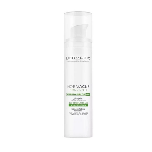 Crème hydratante matifiante Dermedic Normacne pour peaux mixtes à imperfections sur laparadulac.com, parapharmacie Tunisie.