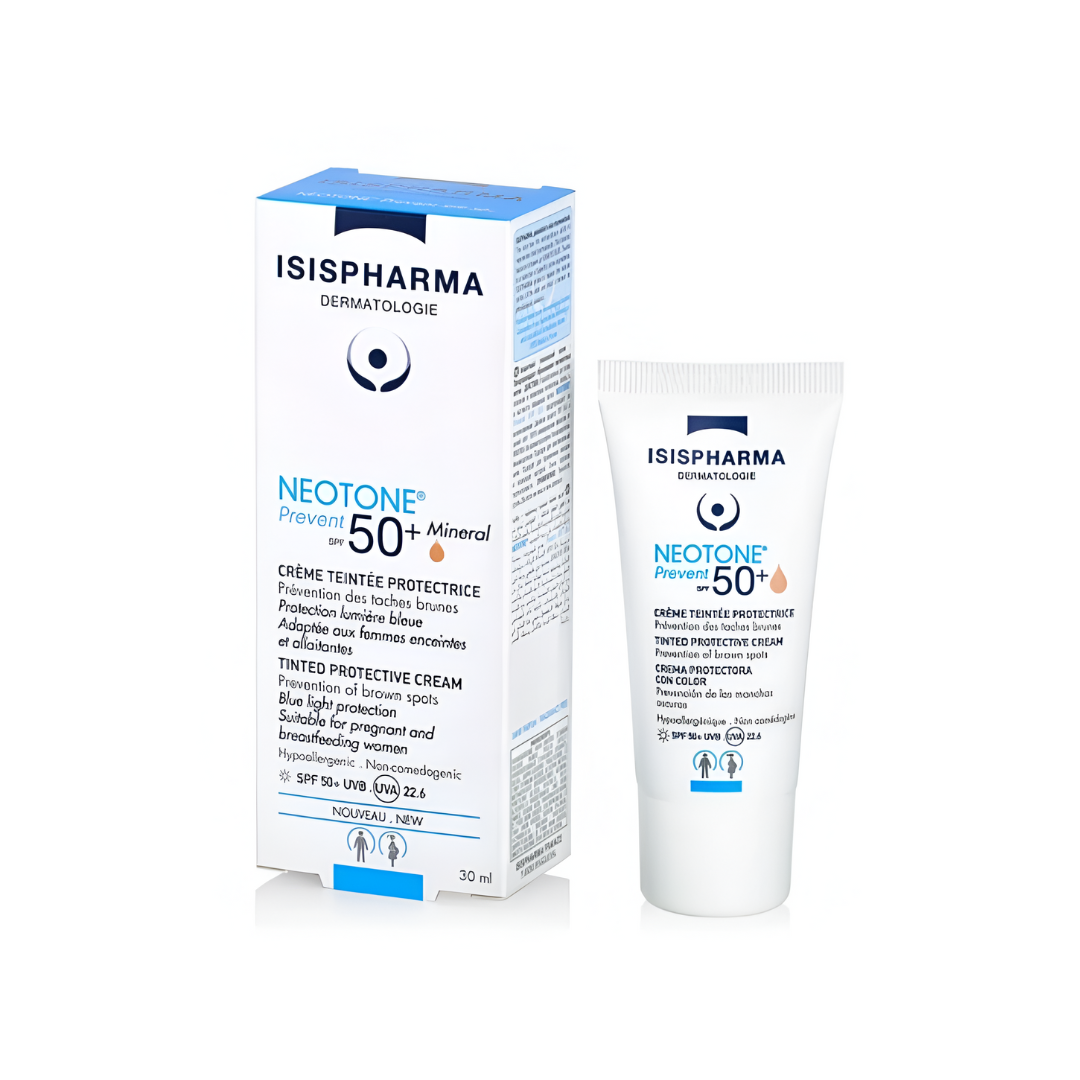 ISISPHARMA Neotone Prevent Crème Teintée Protectrice SPF50 Tunisie – crème solaire teintée anti-taches visage, soin dépigmentant et protecteur haute protection UVA/UVB, dermocosmétique française ISISPHARMA, parapharmacie en ligne Tunisie Lac 2, produits Neotone originaux pas cher Tunisie, acheter ISISPHARMA Neotone Prevent SPF50 en Tunisie sur laparadulac.com