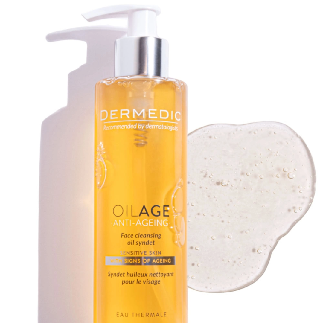 Gel nettoyant huileux Dermedic Oilage pour visage sensible et mature, sur laparadulac.com, parapharmacie Tunisie.