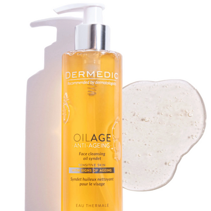 Gel nettoyant huileux Dermedic Oilage pour visage sensible et mature, sur laparadulac.com, parapharmacie Tunisie.