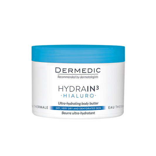 Hydrain 3 beurre hydratant de Dermedic, disponible sur laparadulac.com, parapharmacie Tunisie pour peaux sèches.