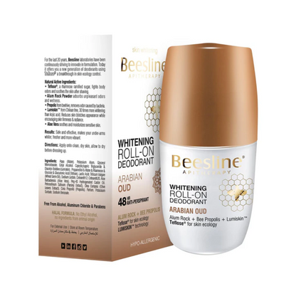 "Beesline déodorant éclaircissant Arabian Oud 2x50 ml sur laparadulac.com, parapharmacie Tunisie, protection anti-odeurs et soin des aisselles."

