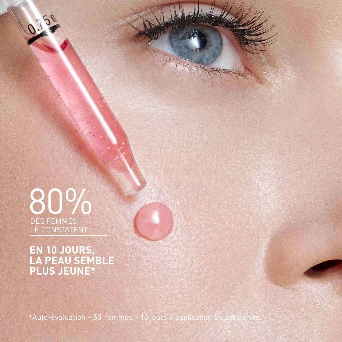 Texture sérum Filorga NCEF-SHOT – sérum léger non gras, cure anti-âge, aide à revitaliser la peau et améliorer l’uniformité du teint, disponible en Tunisie chez La Para du Lac, livraison à domicile.