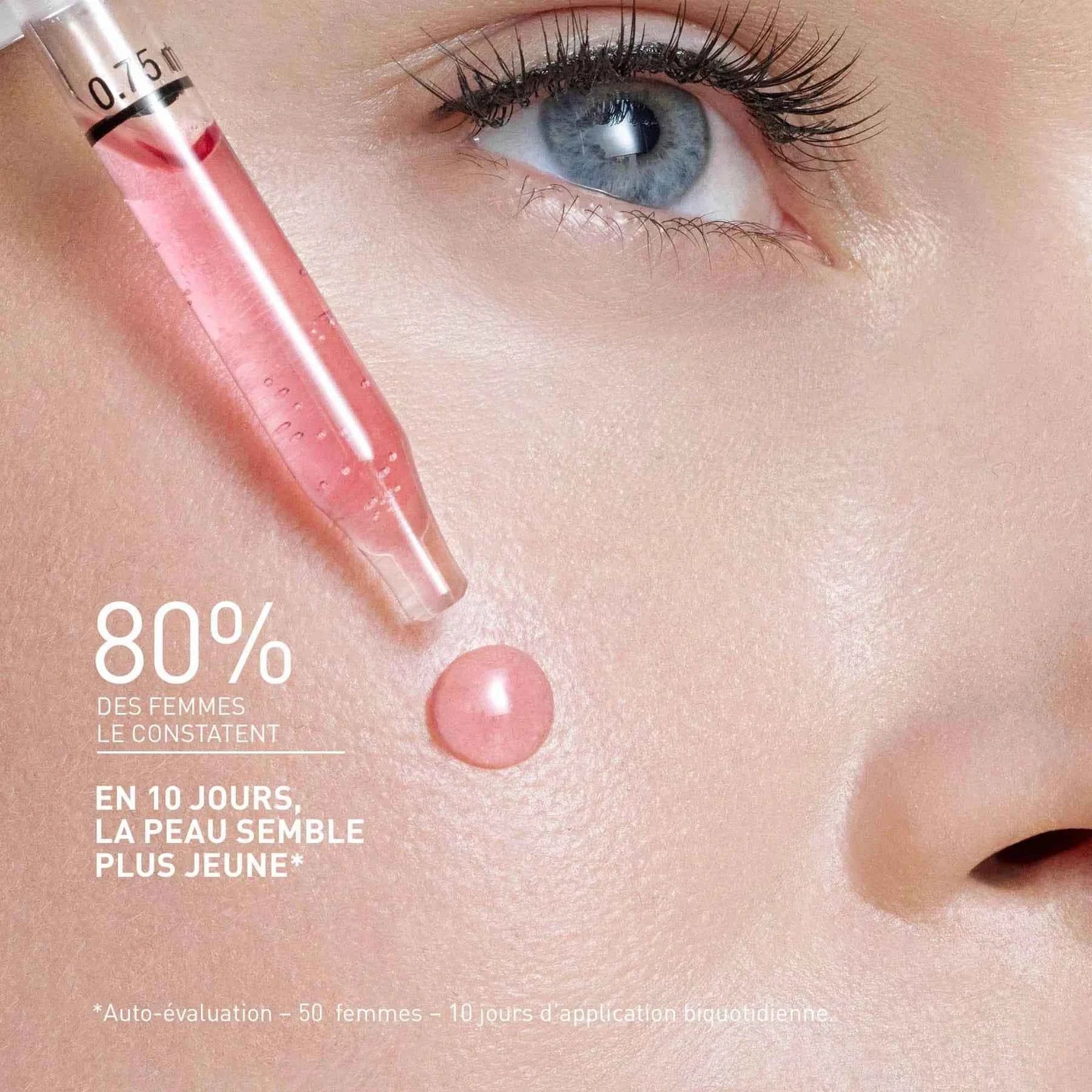 Texture sérum Filorga NCEF-SHOT – sérum léger non gras, cure anti-âge, aide à revitaliser la peau et améliorer l’uniformité du teint, disponible en Tunisie chez La Para du Lac, livraison à domicile.