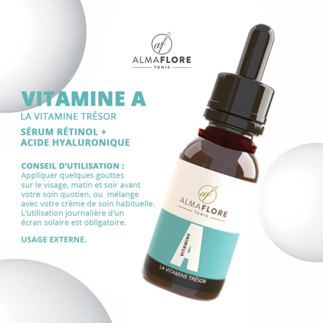 Sérum Vitamine A Almaflore 10ml – soin anti-âge visage disponible sur laparadulac.com, parapharmacie