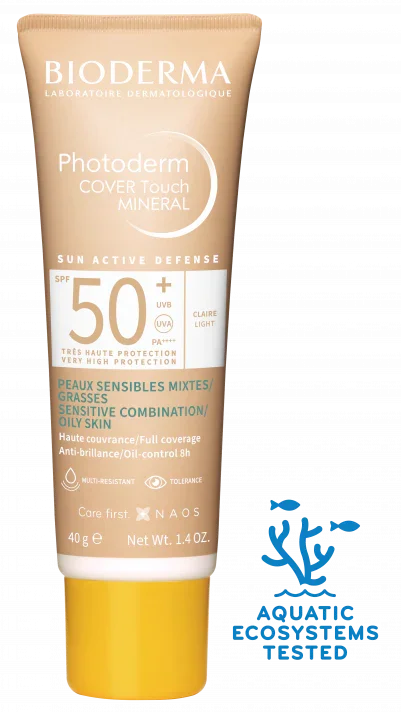 Bioderma Photoderm Cover Touch Mineral SPF50+ crème teintée peaux sensibles mixtes/grasses | La Para Du Lac