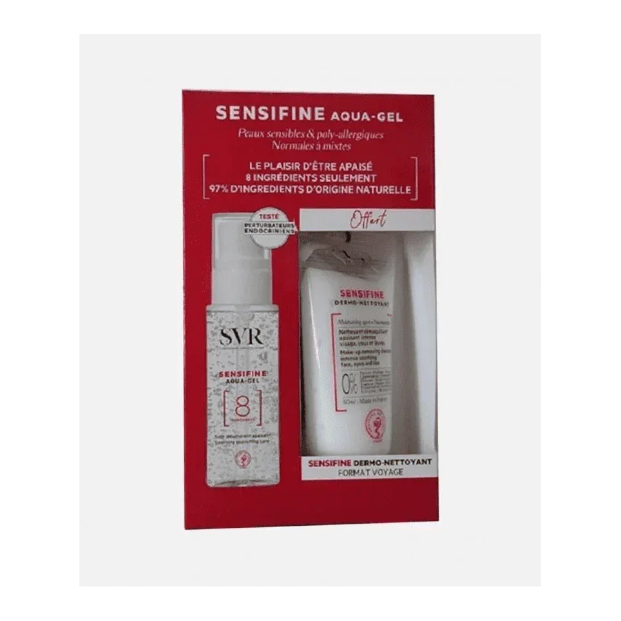 SVR Sensifine Aqua-Gel hydratant pour peaux sensibles + démaquillant offert | La Para Du Lac