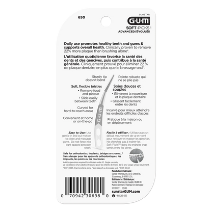 GUM Soft-Picks Advanced brossettes interdentaires pour santé gencives et dents | La Para Du Lac