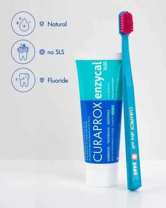 CURAPROX enzykal dentifrice 75ml avec brosse à dents ultra douce | La Para Du Lac