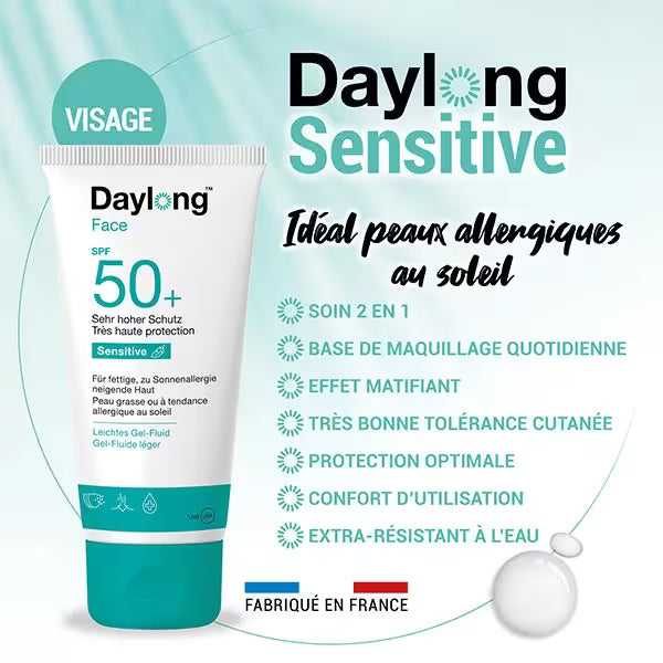 DAYLONG Face Sensitive Gel-Fluid Léger SPF50+ Tunisie original authentique - parapharmacie en ligne La Para Du Lac