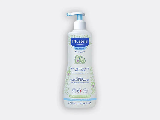 Mustela Eau Nettoyante Sans Rinçage 500ml pour bébé - peau normale, formule douce avec avocat bio | La Para Du Lac