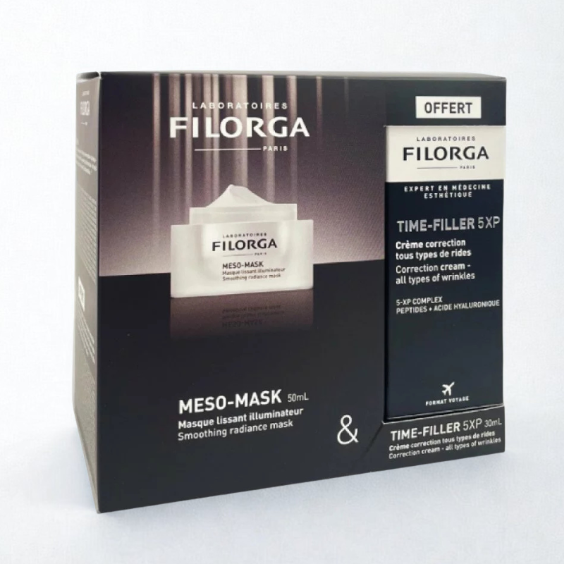 Coffret FILORGA Meso-Mask et Time-Filler 5XP 30ml – Soin anti-rides et masque éclat, routine anti-âge premium disponible en Tunisie chez La Para Du Lac.