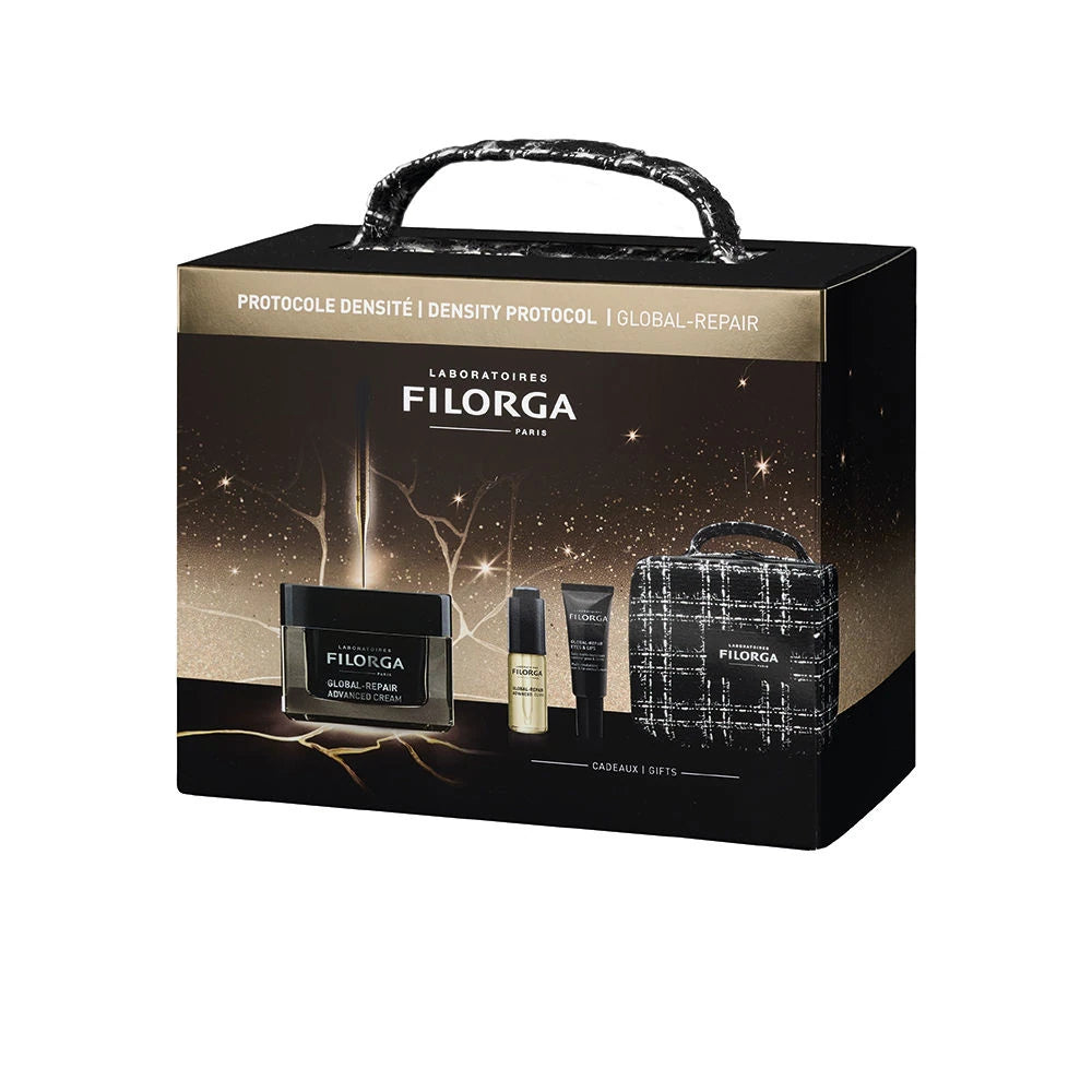 FILORGA Coffret Protocole Densité Global Repair en Tunisie – Crème 50 ml, Élixir et Eyes & Lips offerts, soin anti-âge premium pour redensifier et raffermir la peau.