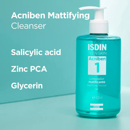 ISDIN Acniben Gel Nettoyant Matifiant Tunisie original authentique - parapharmacie en ligne La Para Du Lac