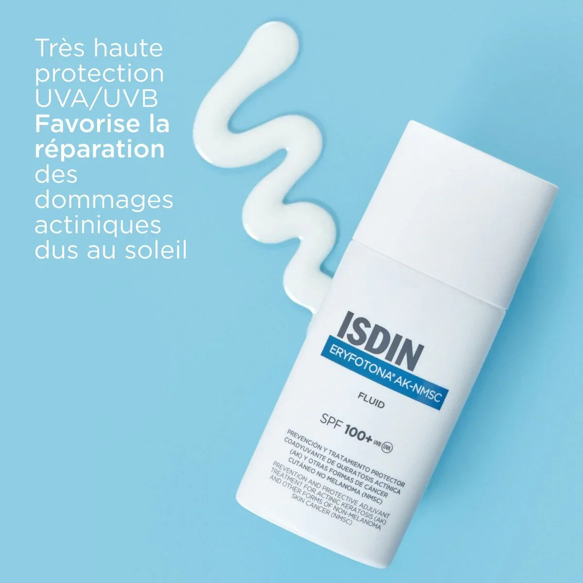 ISDIN Eryfotona AK-NMSC Fluid SPF 100+ protection solaire très haute, réparation dommages actiniques | La Para Du Lac