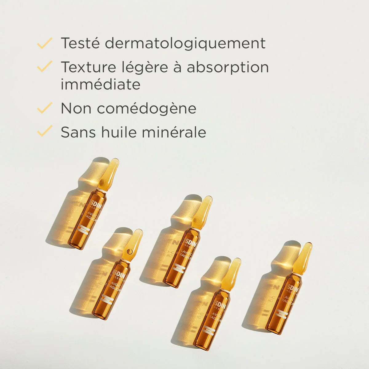 ISDIN sérum ampoules visage anti-âge, texture légère absorption rapide, non comédogène | La Para Du Lac