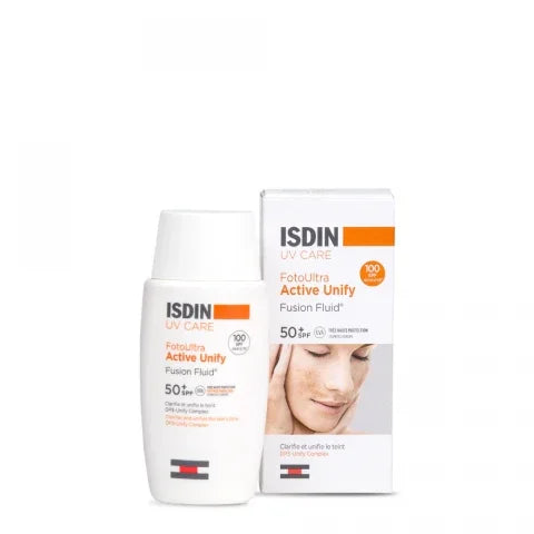 ISDIN FotoUltra Active Unify Fusion Fluid SPF50+ crème solaire unifiante teintée | La Para Du Lac