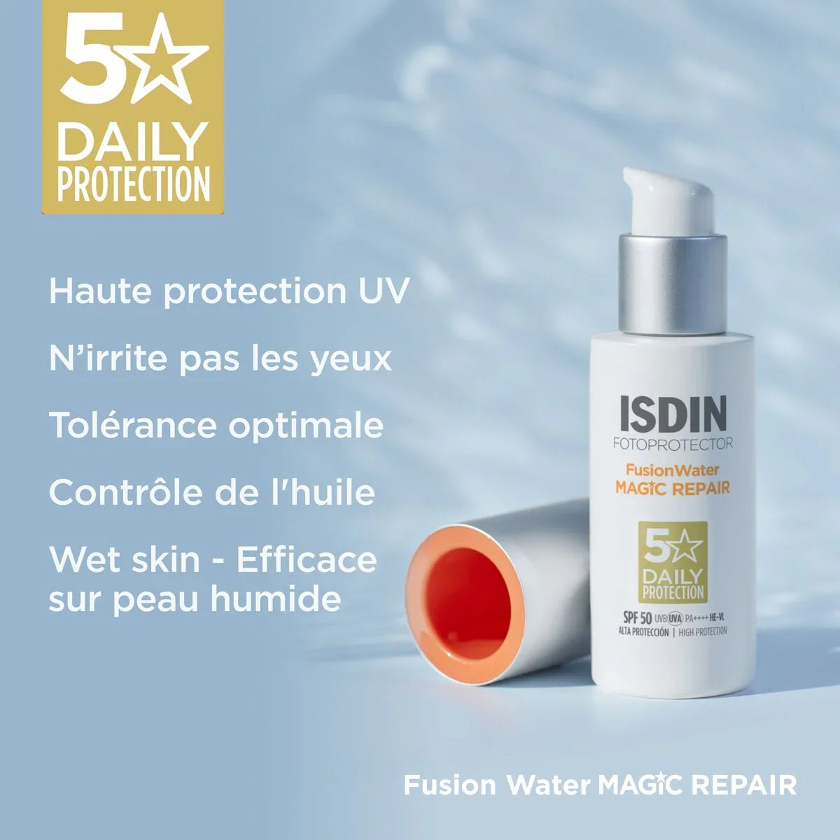 ISDIN Fotoprotector Fusion Water Magic Repair SPF50 Tunisie original authentique - parapharmacie en ligne La Para Du Lac