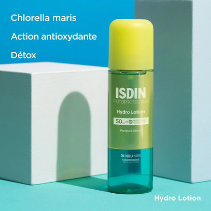 ISDIN Hydro Lotion SPF50 protectrice et détox à la Chlorella maris | La Para Du Lac