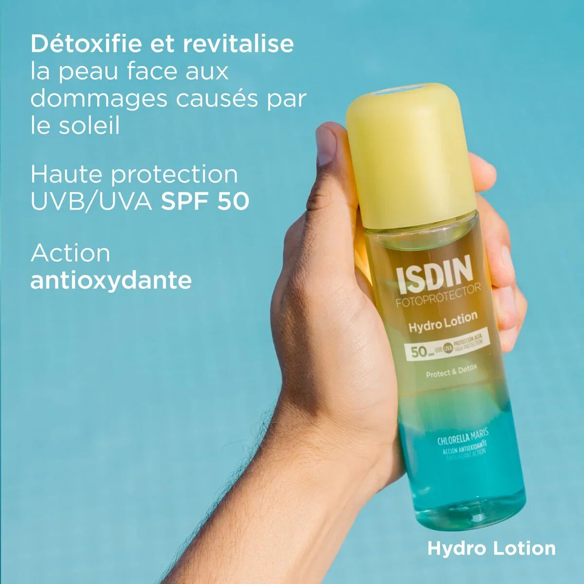 ISDIN Hydro Lotion SPF 50 protecteur solaire anti-oxydant pour peau détoxifiée | La Para Du Lac