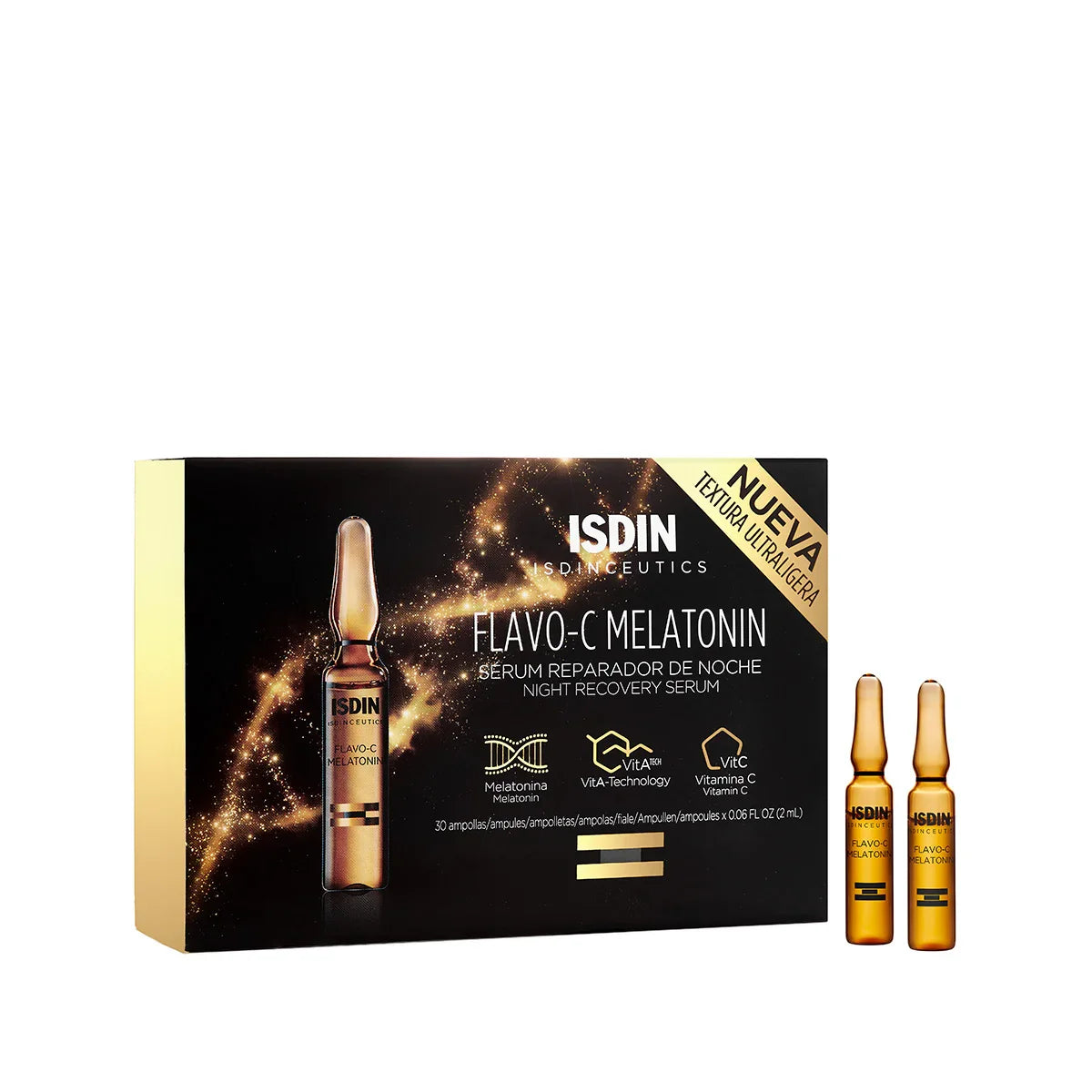 ISDIN Flavo-C Melatonin sérum réparateur de nuit 30 ampoules | La Para Du Lac
