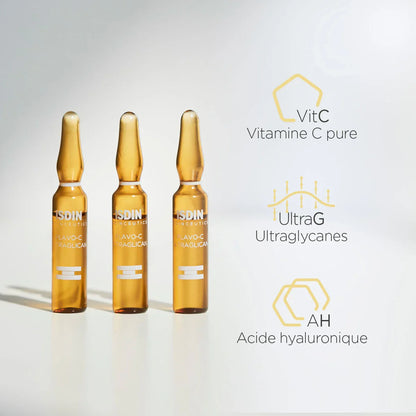 ISDIN Flavo-C UltraGlican sérum ampoules avec Vitamine C pure et Acide hyaluronique | La Para Du Lac